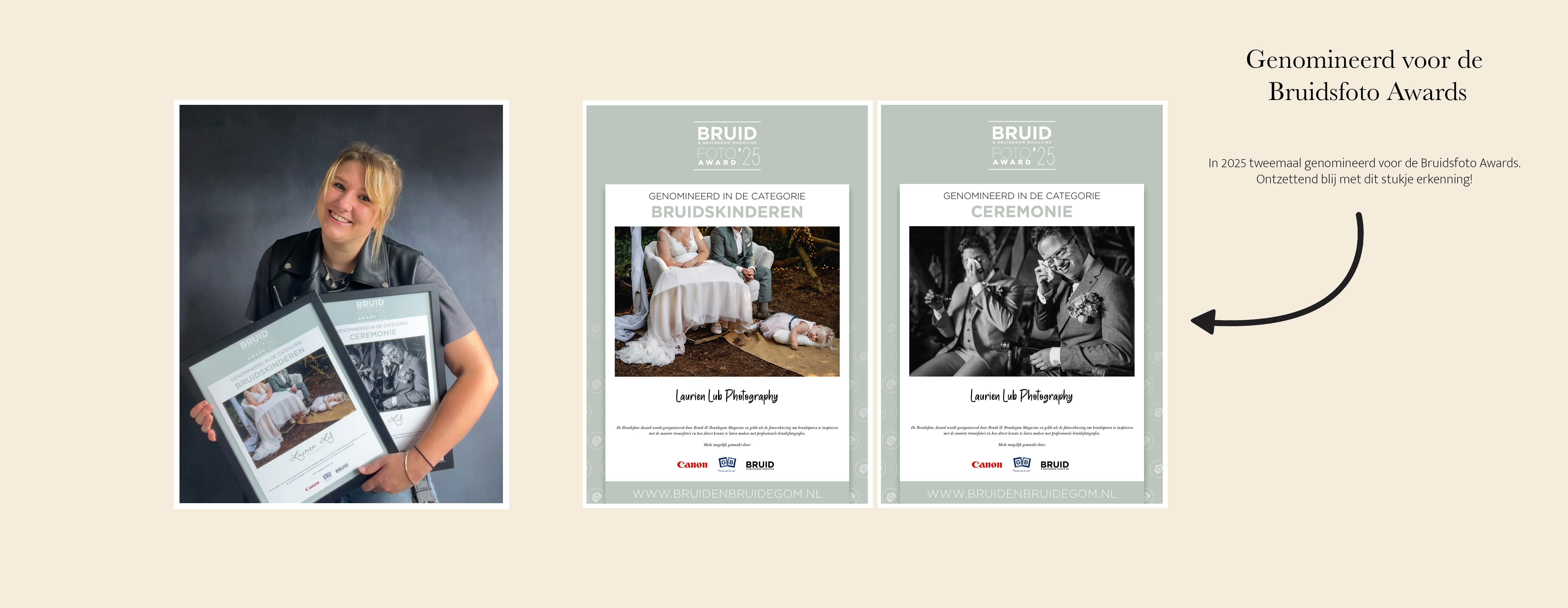 Laurien Lub Photography tweemaal genomineerd voor de Bruidsfoto awards in 2025